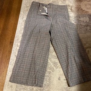 NWT Loft Plaid Wide Leg Pants